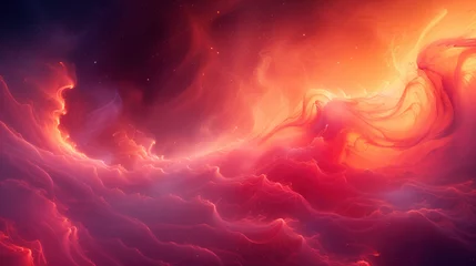 Gordijnen Cosmic nebula in bright pink shades © Eyd_Ennuard