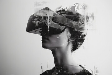 How would you illustrate the transformative experience of using a Virtual Reality Headset