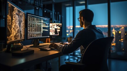 IT professionals work in peace and quiet and develop their programming skills