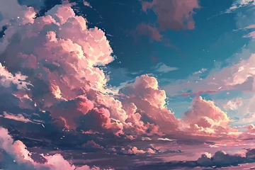 Schilderijen op glas Beautiful clouds in the sky at sunset © Twisted