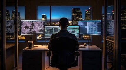 IT professionals work in peace and quiet and develop their programming skills