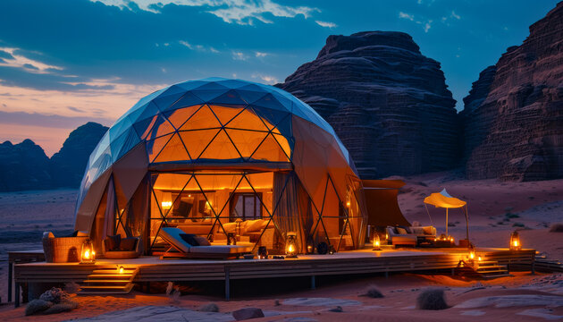 Luxury Desert Glamping under the Stars.  Igloo tents in Jordan