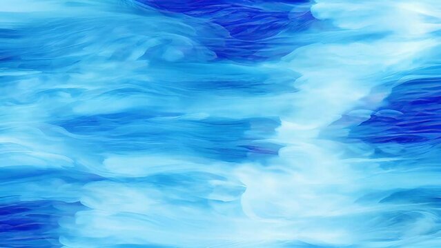 Blue Color Vapor Cloud Paint Water Waves. 2d loop animation