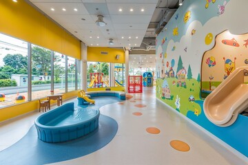 Colorful Children's Playroom with Indoor Playground