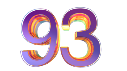 Purple 3d number 93