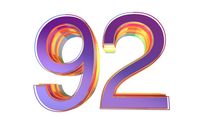 Purple 3d number 92