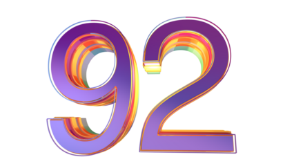 Purple 3d number 92