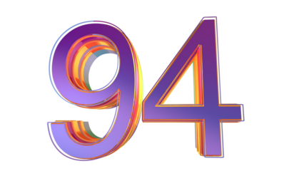 Purple 3d number 94