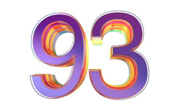 Purple 3d number 93
