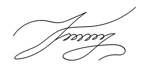 Autograph fictitious handwritten signature. A fake scribbled signature for documents, business certificates, letters, or contracts with handwritten lettering isolated on the transparent background.