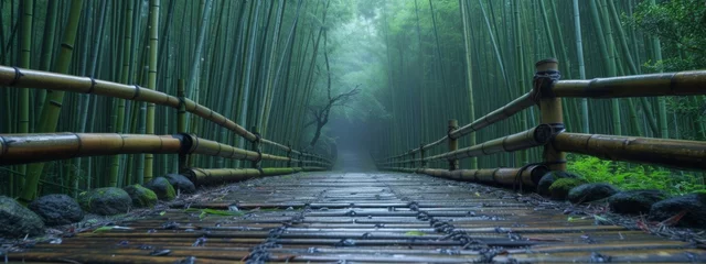 Rolgordijnen Bamboo forest in dramatic colors © Simone