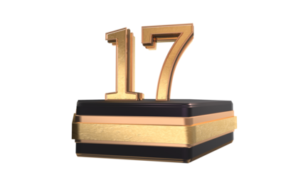  gold 3d number 17