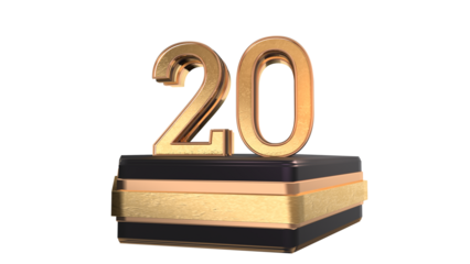  gold 3d number 20