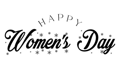 Happy Women's day hand drawn lettering vector illustration.