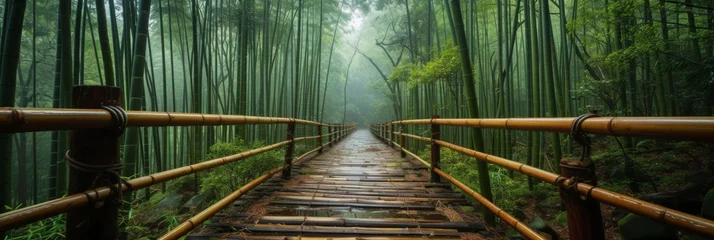 Fotobehang Bamboo forest in dramatic colors © Simone