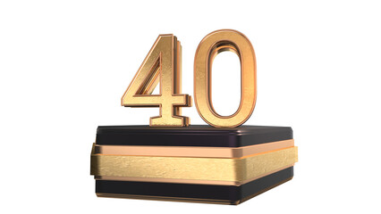  gold 3d number 40