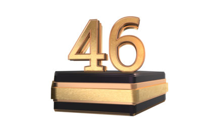  gold 3d number 46