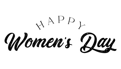 Happy Women's day hand drawn lettering vector illustration.