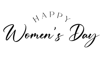 Happy Women's day hand drawn lettering vector illustration.