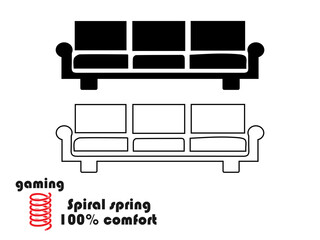 Sofa icon set. sofa icon illustration,Simple set of sofa icons in trendy line style,Soulico icons - Home Interior,Retro sofa line icon. Living room furniture.