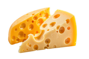 cheese close up Isolated on transparent white background.