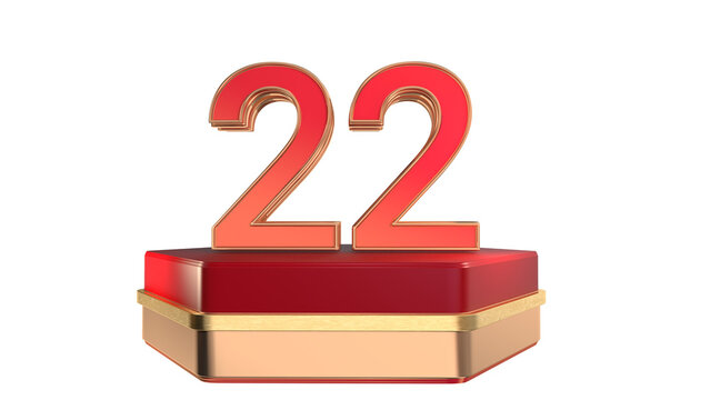 Red 3d number 22