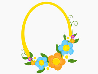 Beautiful circle flower photo frame.