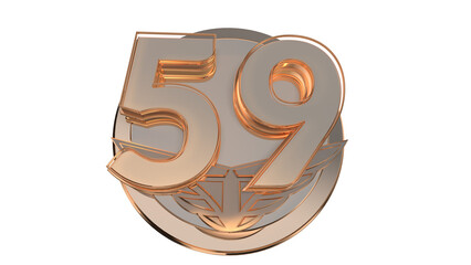 Elegance coin gold  3d number 59