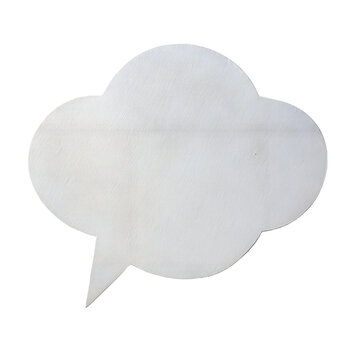 white paper speech bubble cutout isolated on transparent background