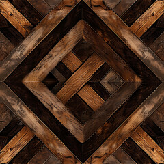 Three Dimensional Parquet Floor in a Repeating Pattern