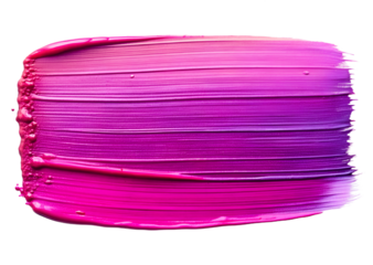 pink thick paint stroke isolated on transparent background