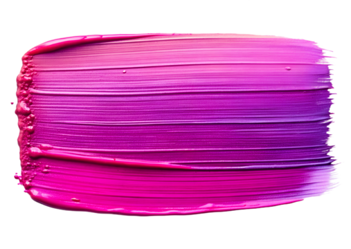 pink thick paint stroke isolated on transparent background