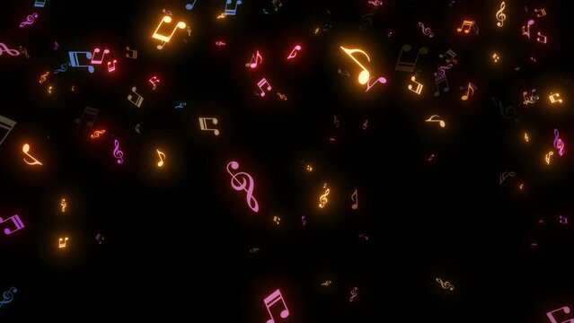 falling musical notes animation background overlay