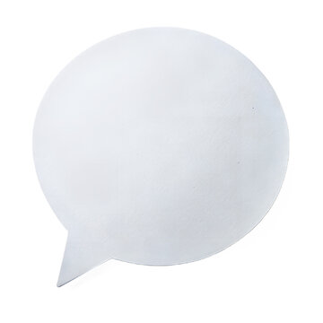 white paper speech bubble cutout isolated on transparent background