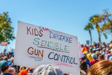 Young protesters gather at the student-led protest March For Our Lives demanding government action...