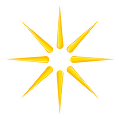 Yellow sun icon isolated on transparent background