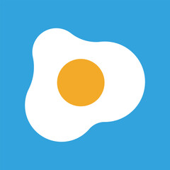 Food vector illustration. Fried egg. Pattern, sticker, element, flower. Suitable for logos, posts, web design, advertising, t-shirts, clothing.