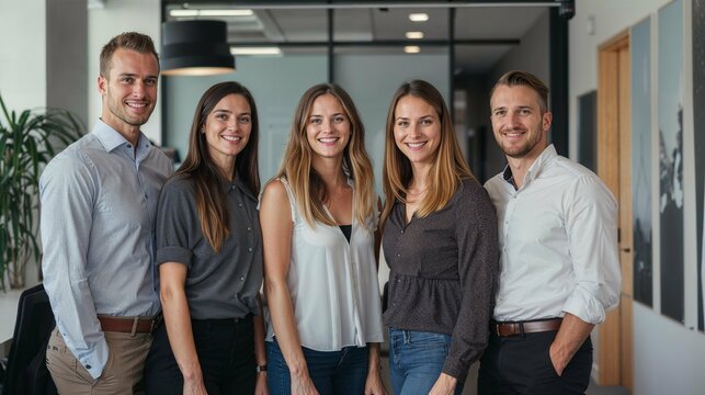 groupe des dirigeants avec collaborateurs et collaboratrices de l'entreprise dans toute sa diversit&eacute; et la vari&eacute;t&eacute; de ses profils