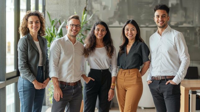 groupe des dirigeants avec collaborateurs et collaboratrices de l'entreprise dans toute sa diversité et la variété de ses profils