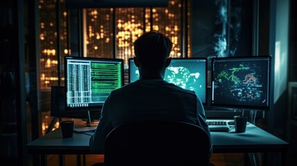 IT professionals work in peace and quiet and develop their programming skills