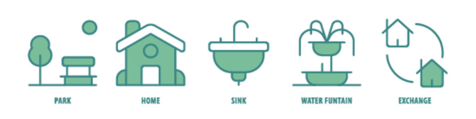 Blue Print, Mobile Apps, Billboard, Computer, Laptop editable stroke outline icons set isolated on white background flat vector illustration.