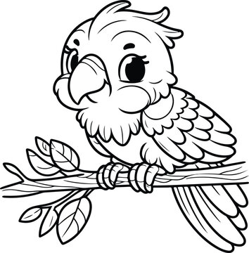 illustration of a cartoon parrot