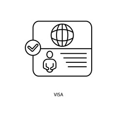 visa concept line icon. Simple element illustration. visa concept outline symbol design.