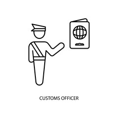 customs officer concept line icon. Simple element illustration. customs officer concept outline symbol design.