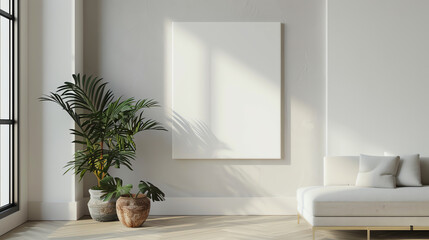 Minimalist White Canvas on Premium Apartment Wall