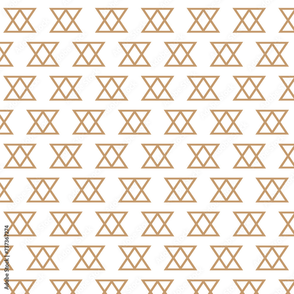 Poster abstract seamless repeatable brown double triangle line pattern.