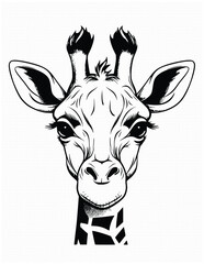Cute Giraffe Head Coloring Pages For Kids