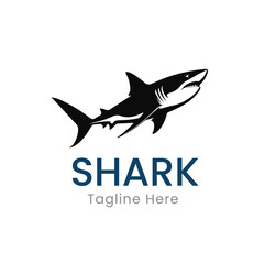 Wild shark logo vector template