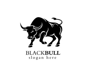 Black Bull logo vector illustration 