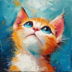 Whiskered Wonders: Abstract Feline Fantasia. Trandy! - obrazy, fototapety, plakaty